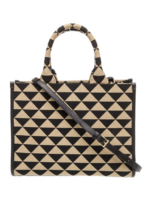 Prada Enameled Metal Triangle Triangolo Symbole Small