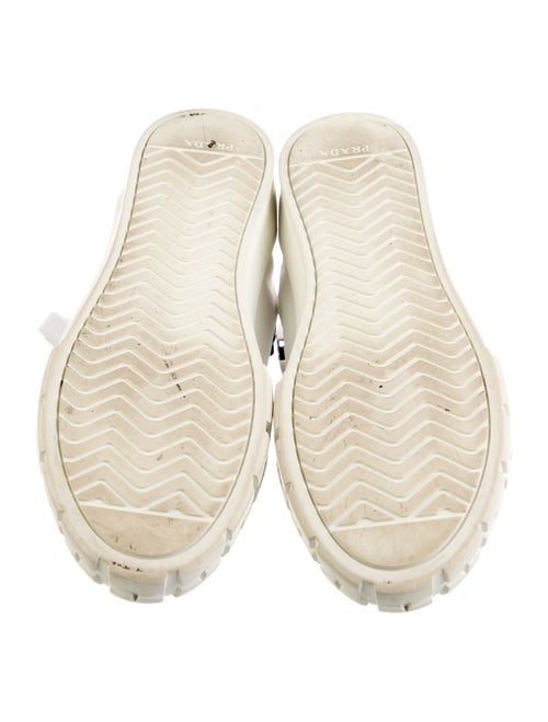 Prada Enameled Metal Triangle Nylon Sneakers