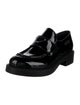 Prada Enameled Metal Triangle Patent Leather Pumps