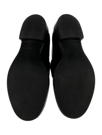 Prada Enameled Metal Triangle Patent Leather Pumps