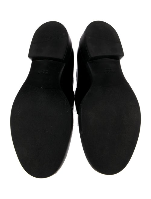 Prada Enameled Metal Triangle Patent Leather Pumps