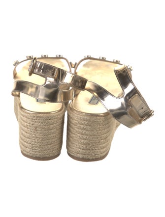 Prada Leather Crystal Embellishments Espadrilles