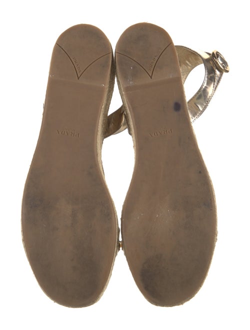 Prada Leather Crystal Embellishments Espadrilles