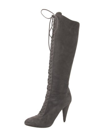 Prada Suede Lace-Up Boots