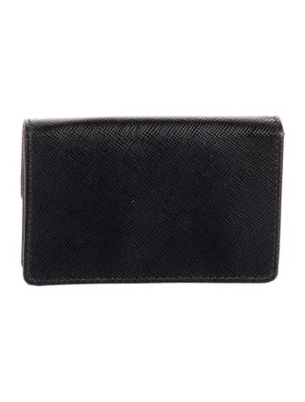 Prada Saffiano Metal Leather Card Holder