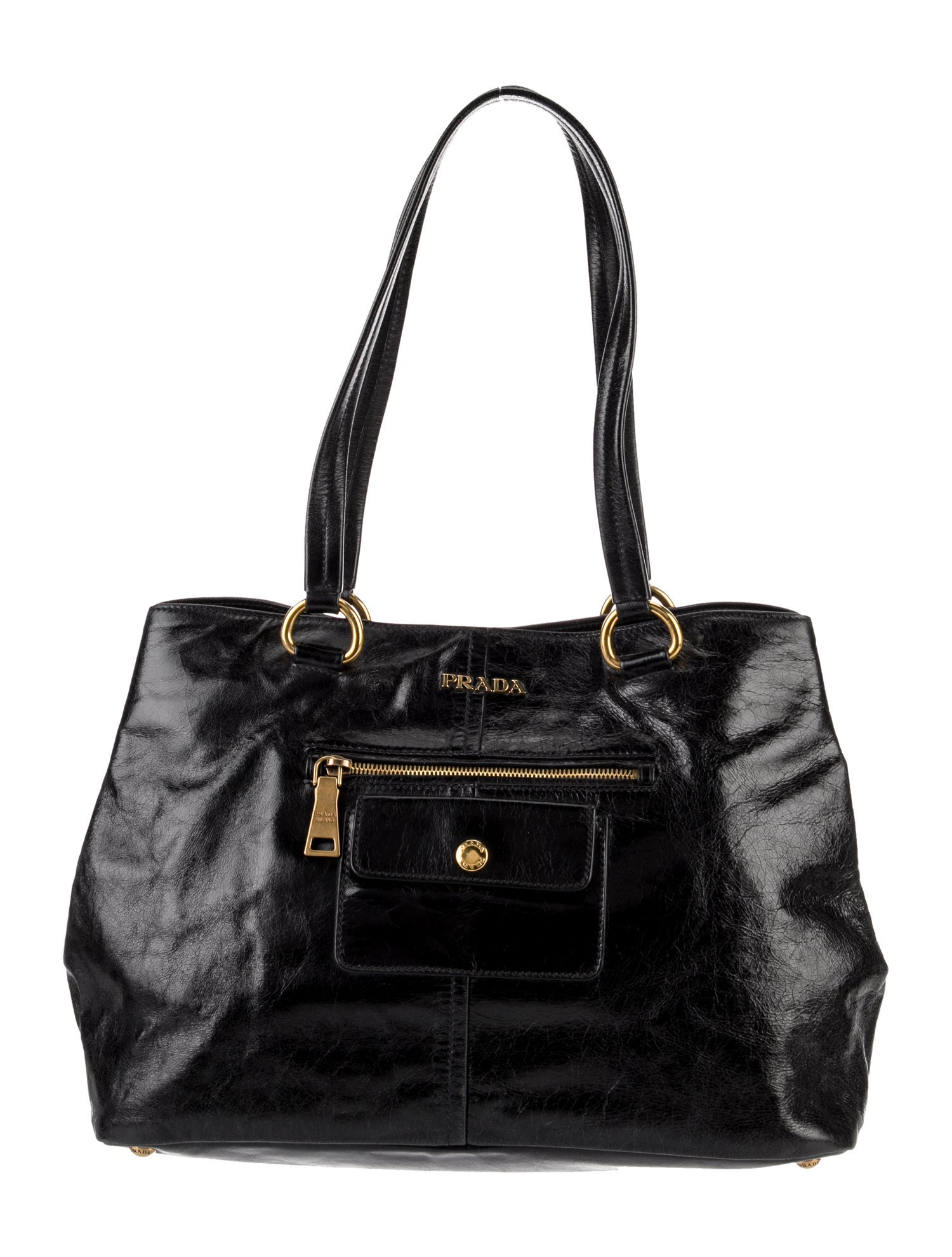 Prada Vitello Shine Leather Shoulder Bag Vintage