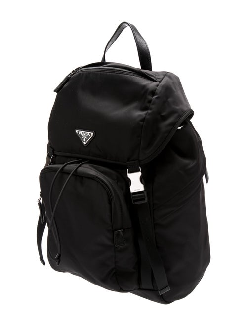 Prada Enameled Metal Triangle Backpack