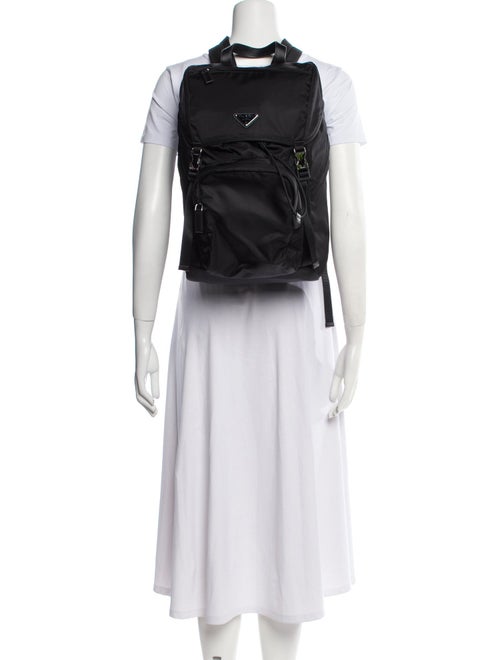 Prada Enameled Metal Triangle Backpack