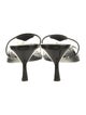 Prada Enameled Metal Triangle Leather Slides