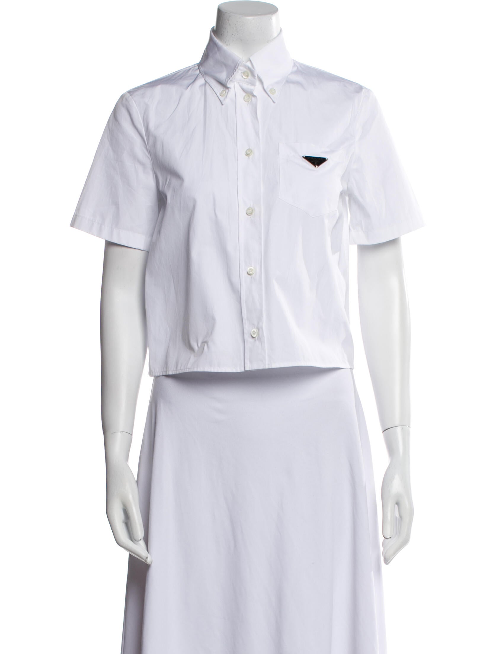Prada 2023 Short Sleeve Button-Up Top