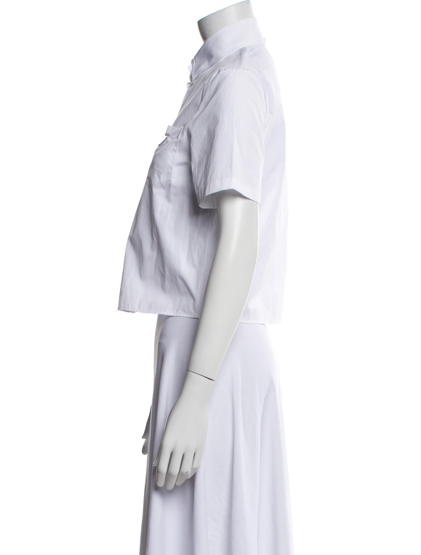 Prada 2023 Short Sleeve Button-Up Top