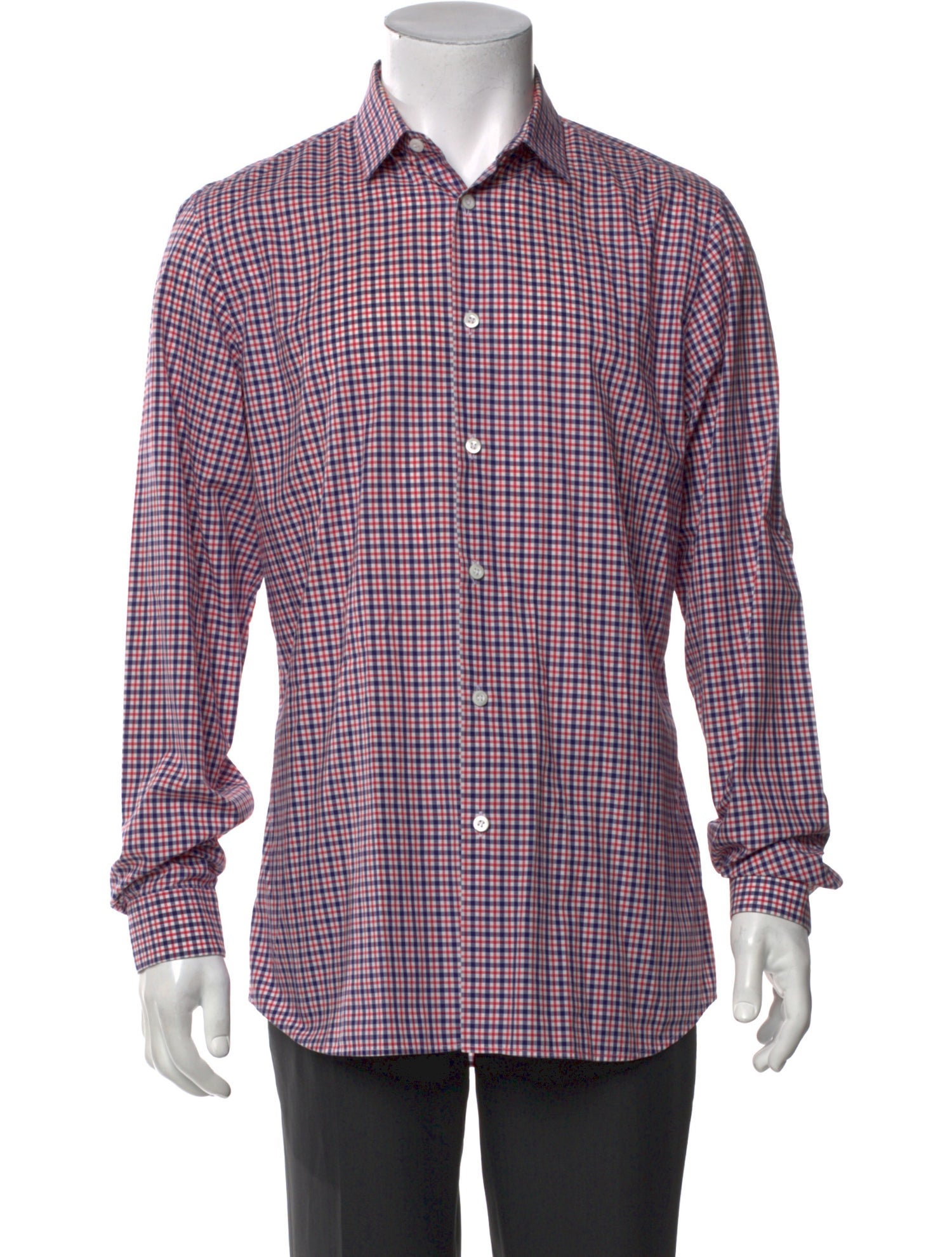 Prada 2009 Plaid Print Dress Shirt