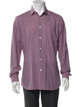 Prada 2009 Plaid Print Dress Shirt