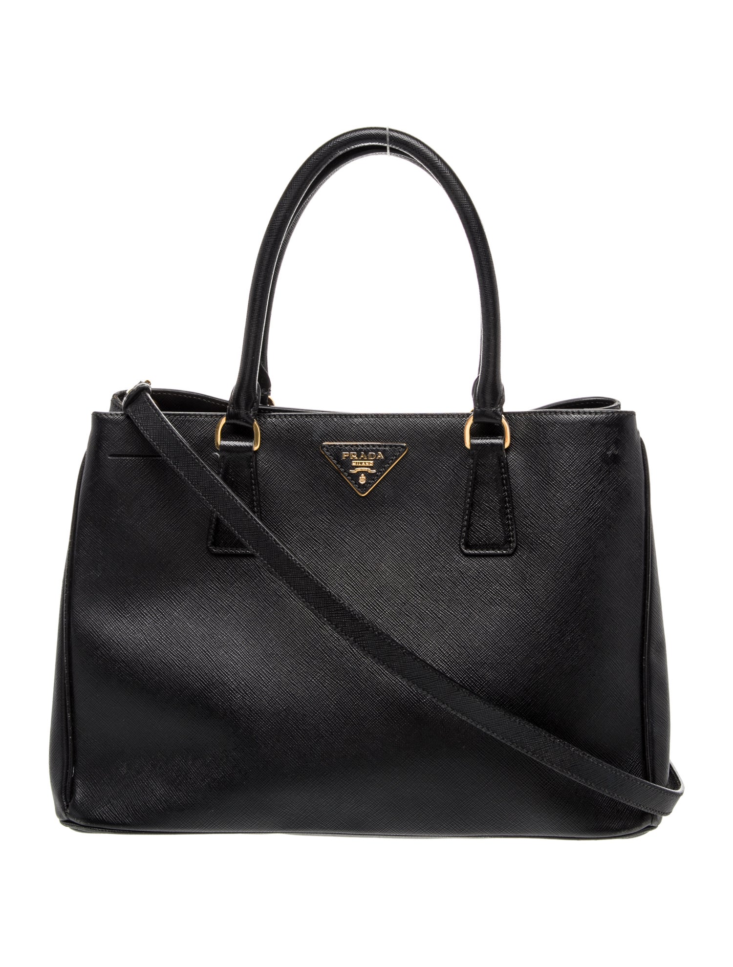 Prada Enameled Metal Triangle Top Handle Bag