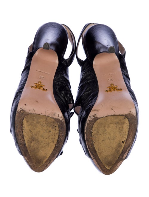 Prada Leather Bow Accents Sandals