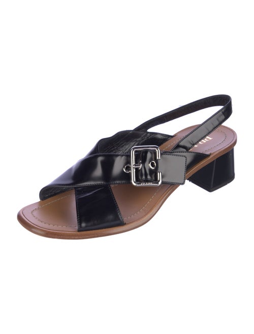 Prada Patent Leather Slingback Sandals
