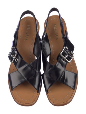 Prada Patent Leather Slingback Sandals