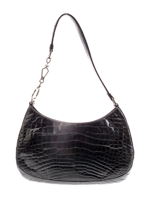 Prada Enameled Metal Triangle Cleo