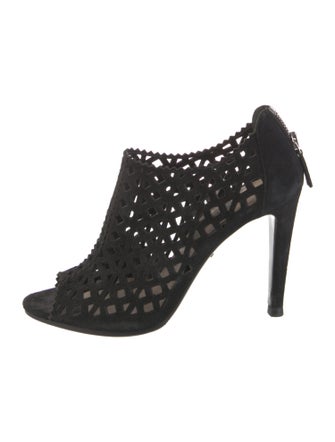 Prada Suede Lasercut Accents Pumps