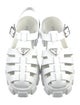 Prada Enameled Metal Triangle Rubber Gladiator Sandals