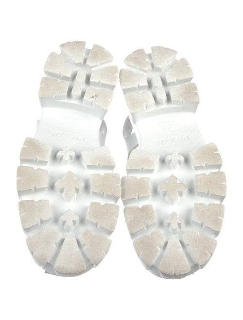 Prada Enameled Metal Triangle Rubber Gladiator Sandals