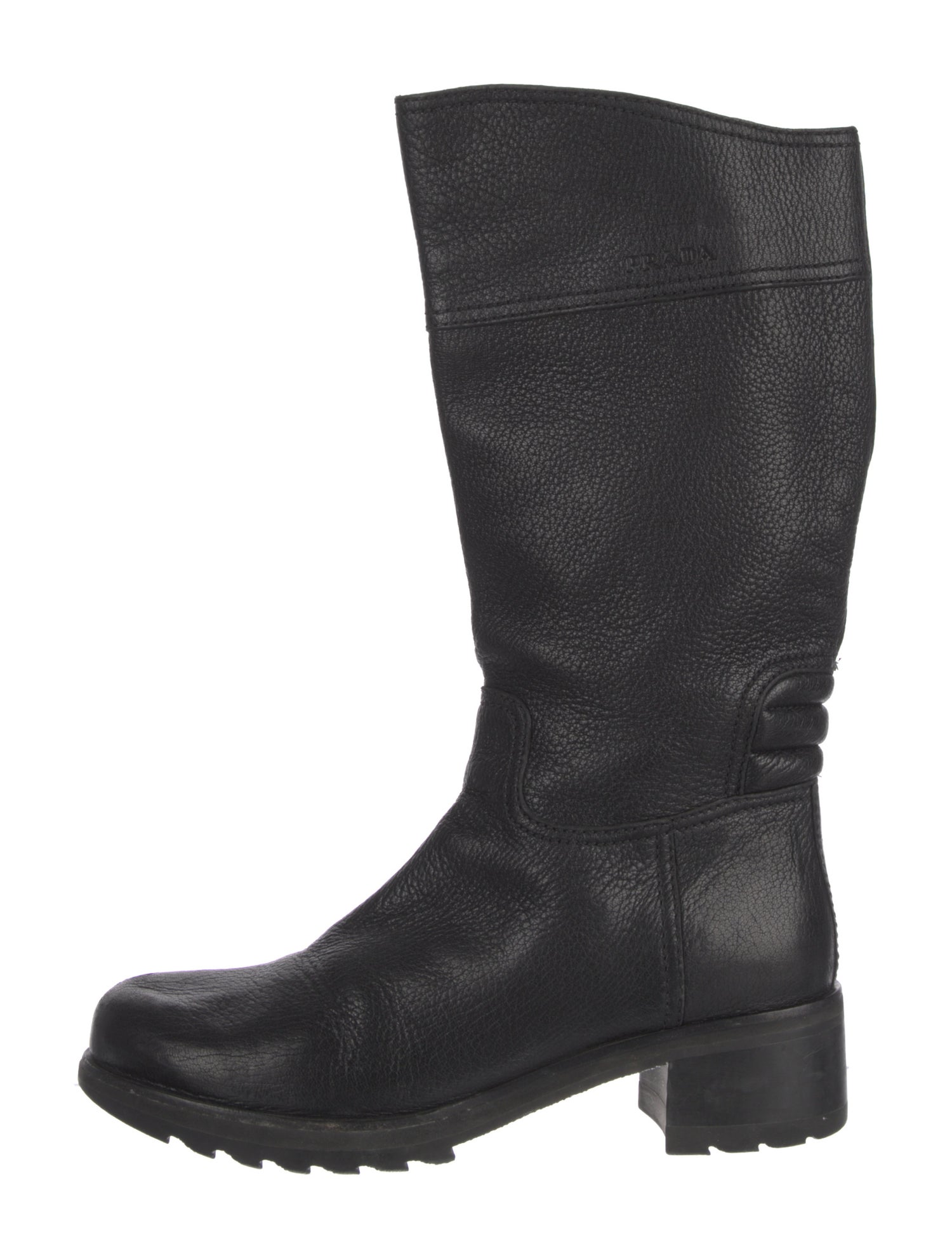 Prada Sport Leather Moto Boots