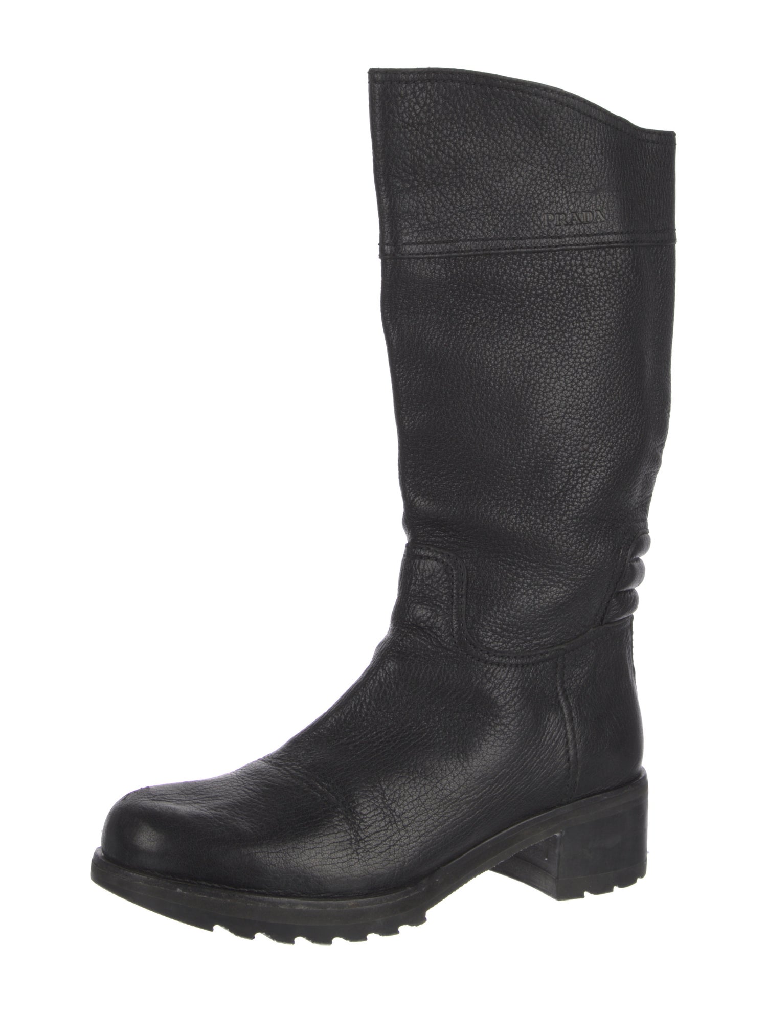 Prada Sport Leather Moto Boots