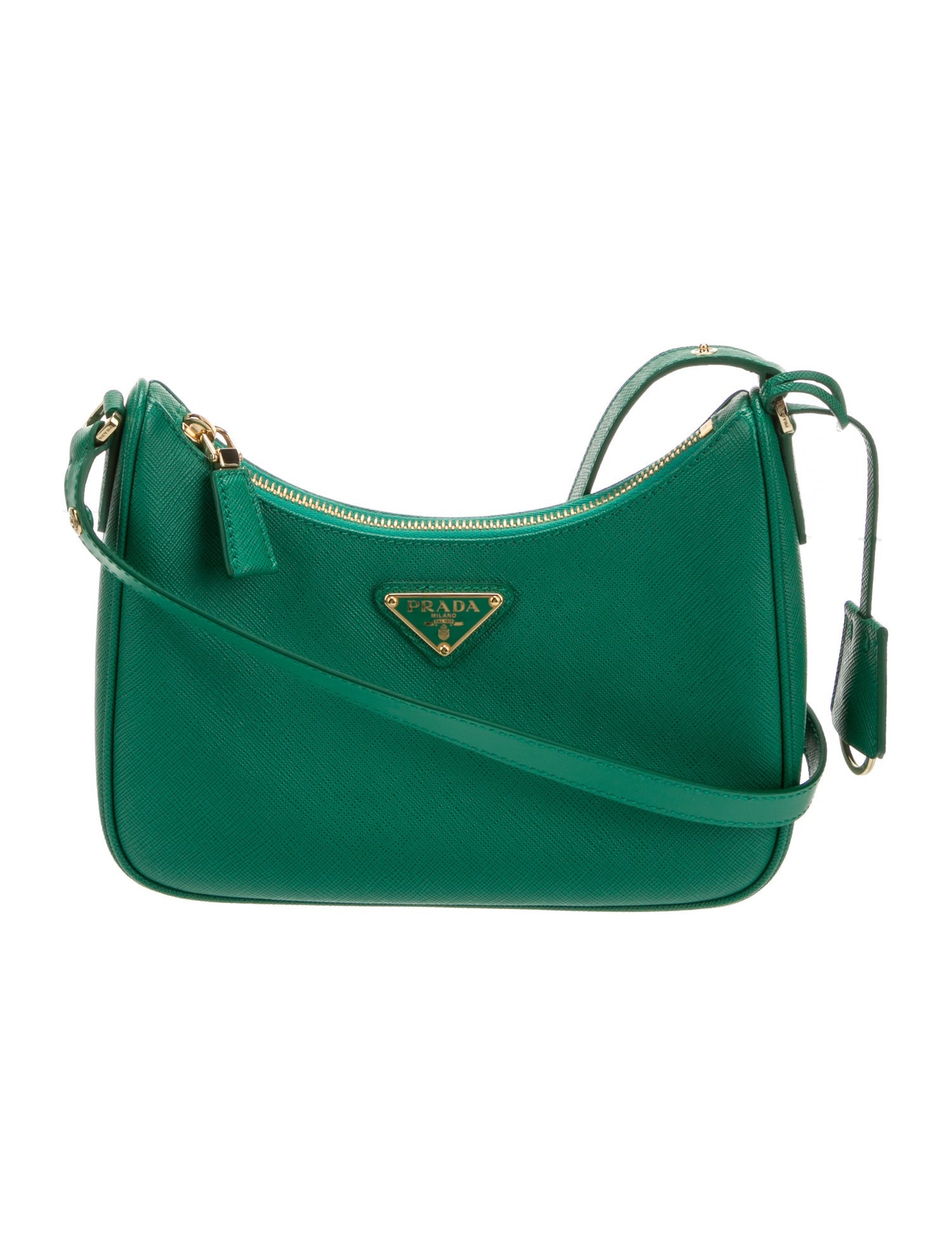 Prada Enameled Metal Triangle Shoulder Bag