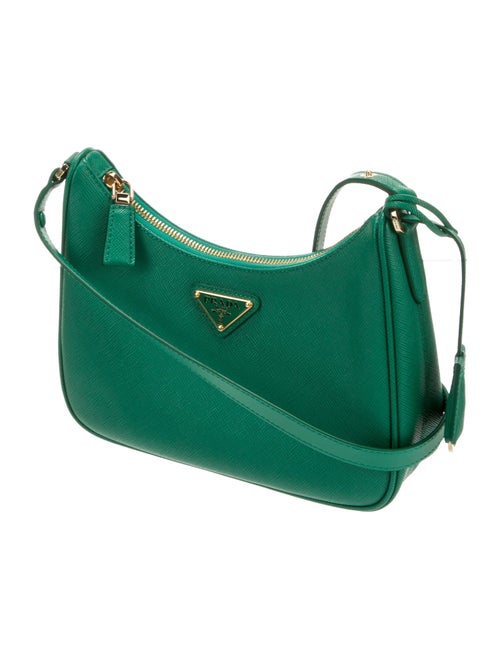 Prada Enameled Metal Triangle Shoulder Bag