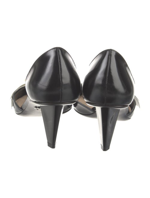 Prada Patent Leather Bow Accents D'Orsay Pumps