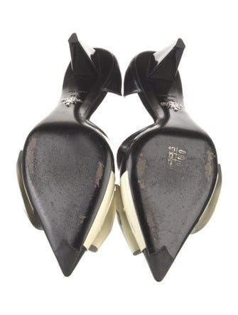 Prada Patent Leather Bow Accents D'Orsay Pumps