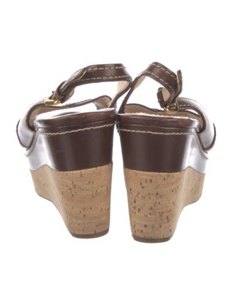 Prada Leather Animal Print Slingback Sandals