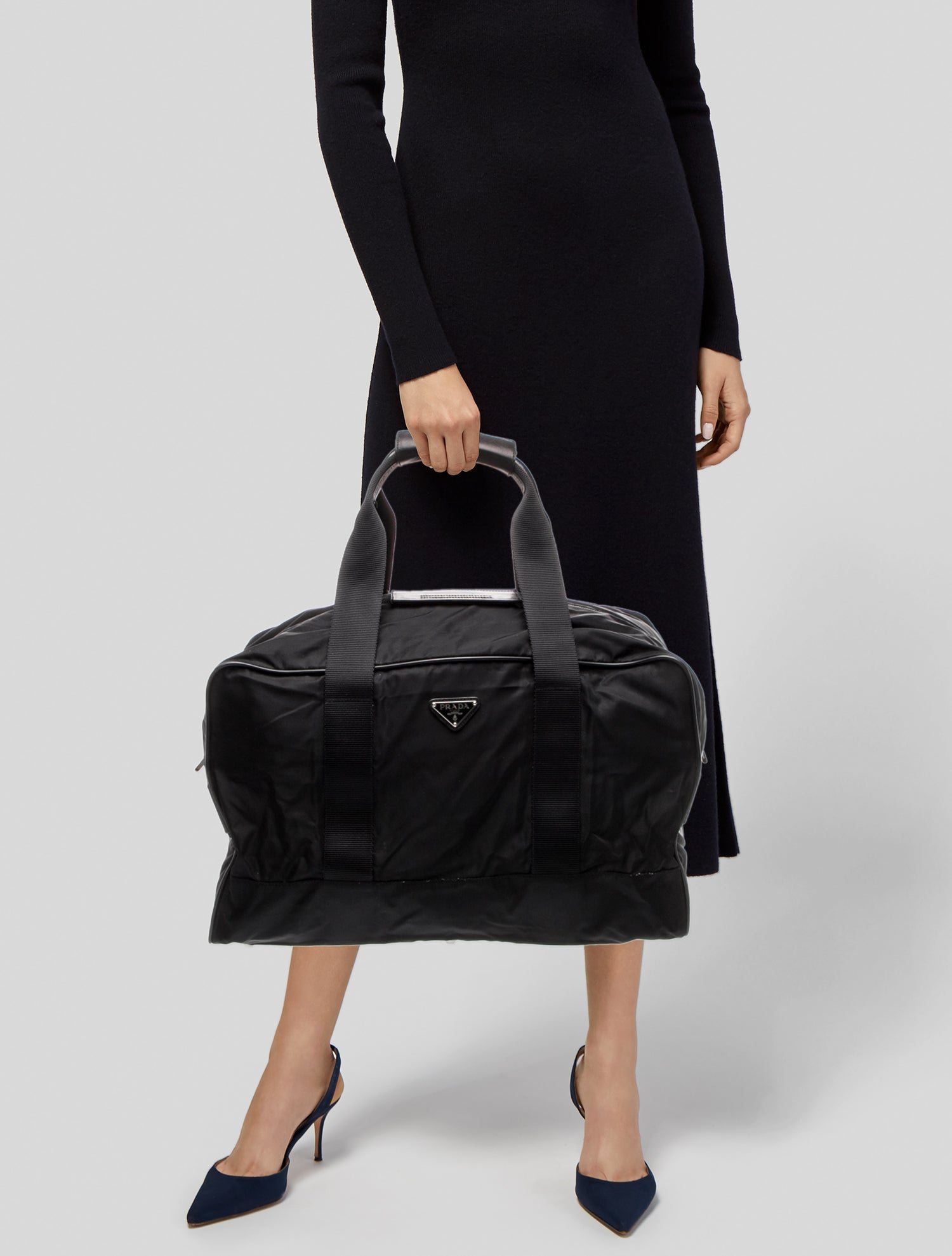 Prada Enameled Metal Triangle Diaper Bag Vintage