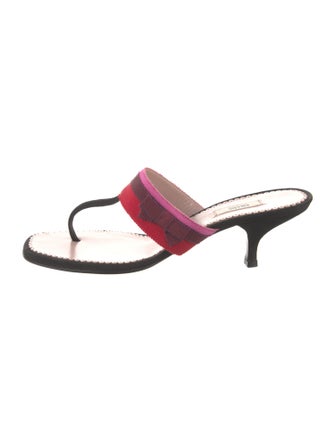 Prada Striped Bow Accents Slides