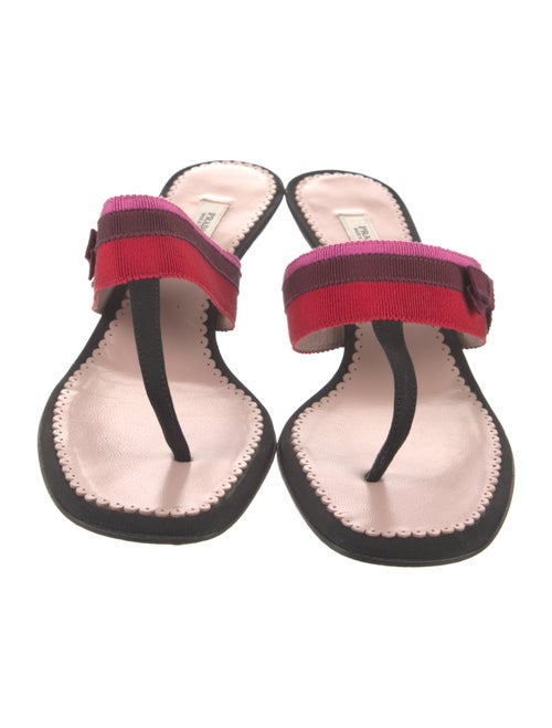 Prada Striped Bow Accents Slides