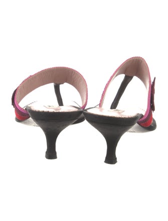 Prada Striped Bow Accents Slides