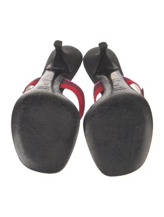 Prada Striped Bow Accents Slides