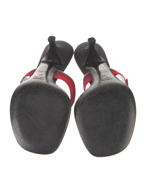 Prada Striped Bow Accents Slides