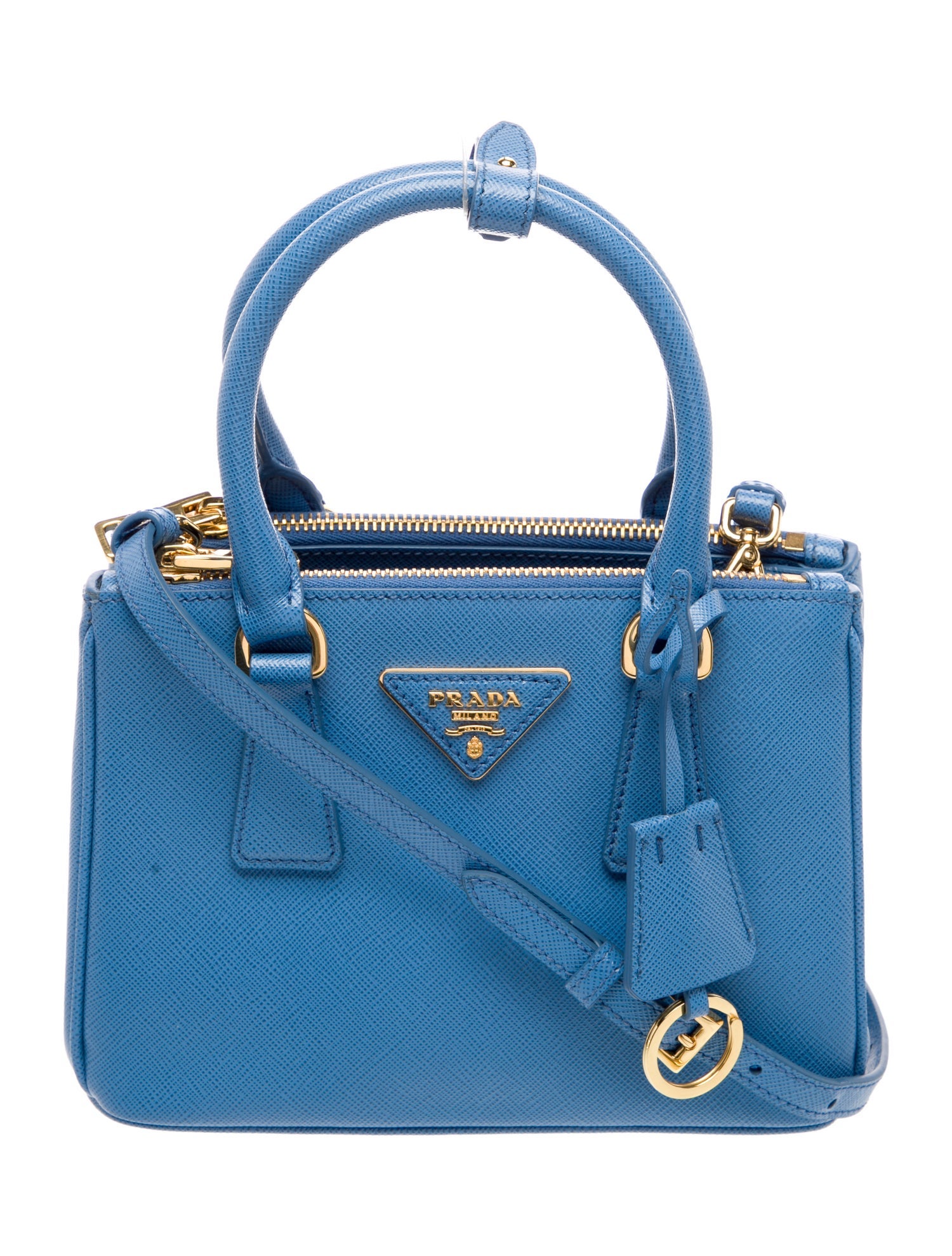 Prada Saffiano Leather Galleria Double Zip Mini