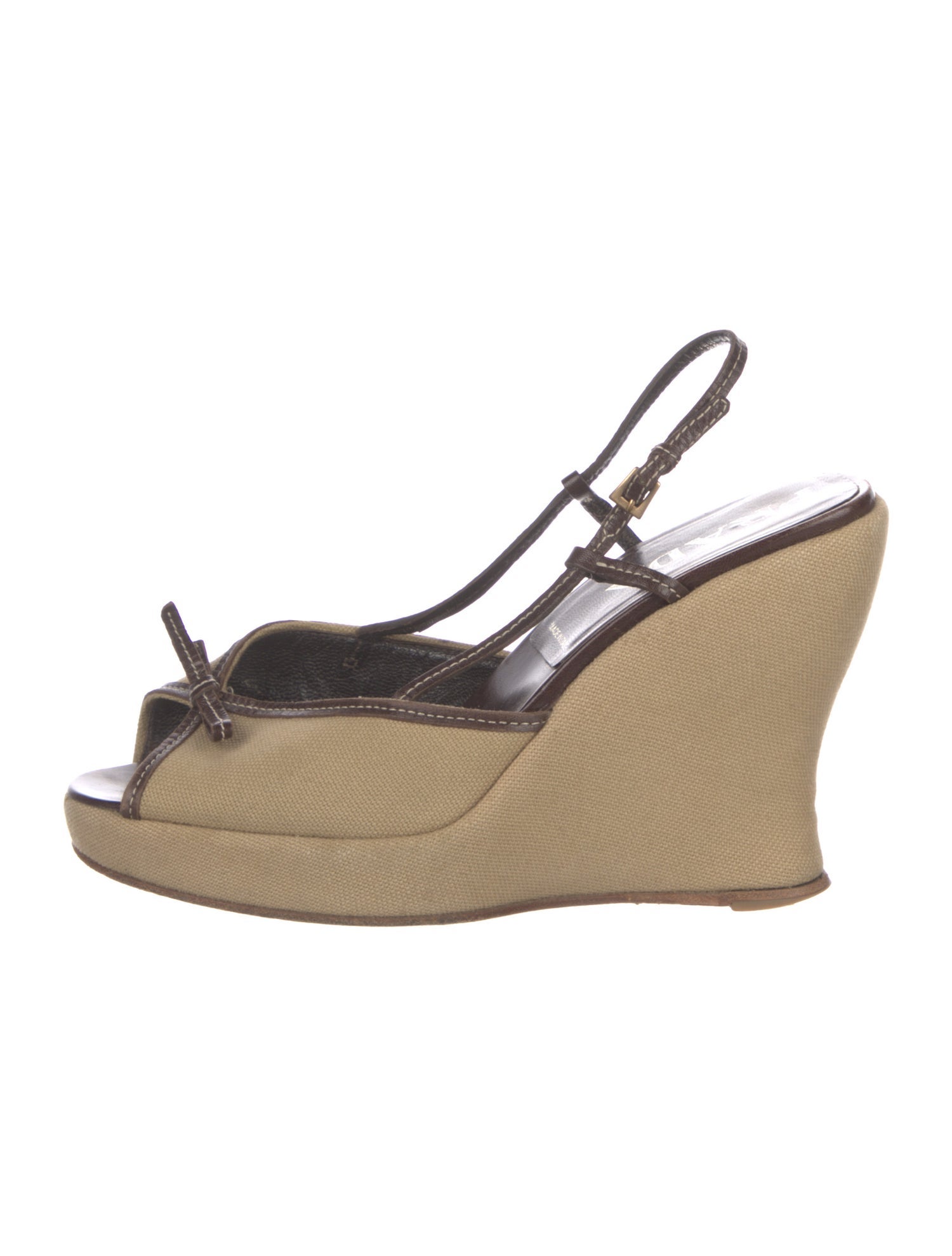 Prada Canvas Slingback Sandals