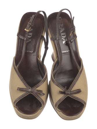 Prada Canvas Slingback Sandals