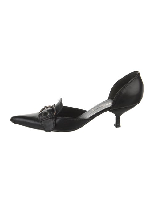 Prada Leather Leather Trim Embellishment D'Orsay Pumps