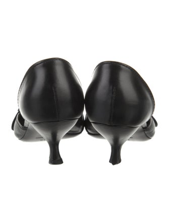 Prada Leather Leather Trim Embellishment D'Orsay Pumps