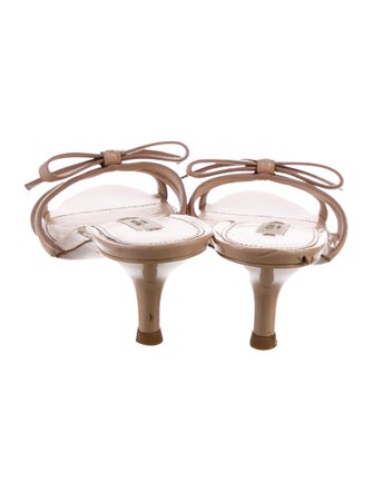 Prada Patent Leather Bow Accents Slides