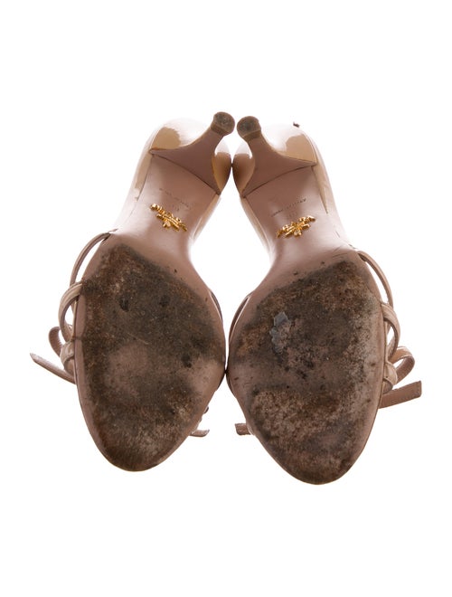 Prada Patent Leather Bow Accents Slides