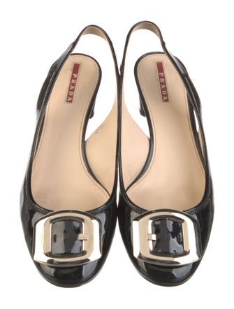 Prada Sport Patent Leather Slingback Pumps