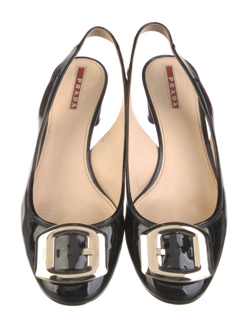 Prada Sport Patent Leather Slingback Pumps