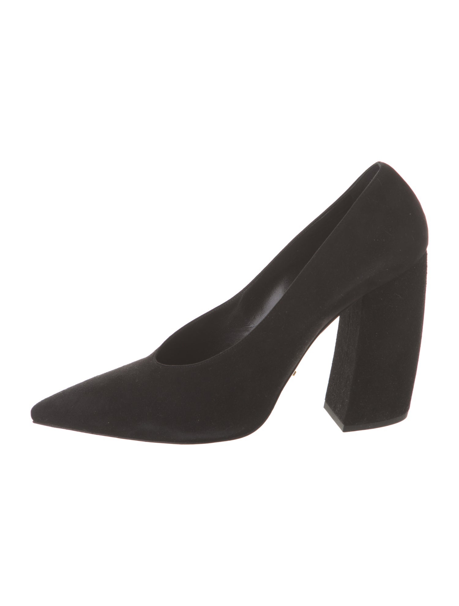 Prada Suede Leather Trim Embellishment Pumps