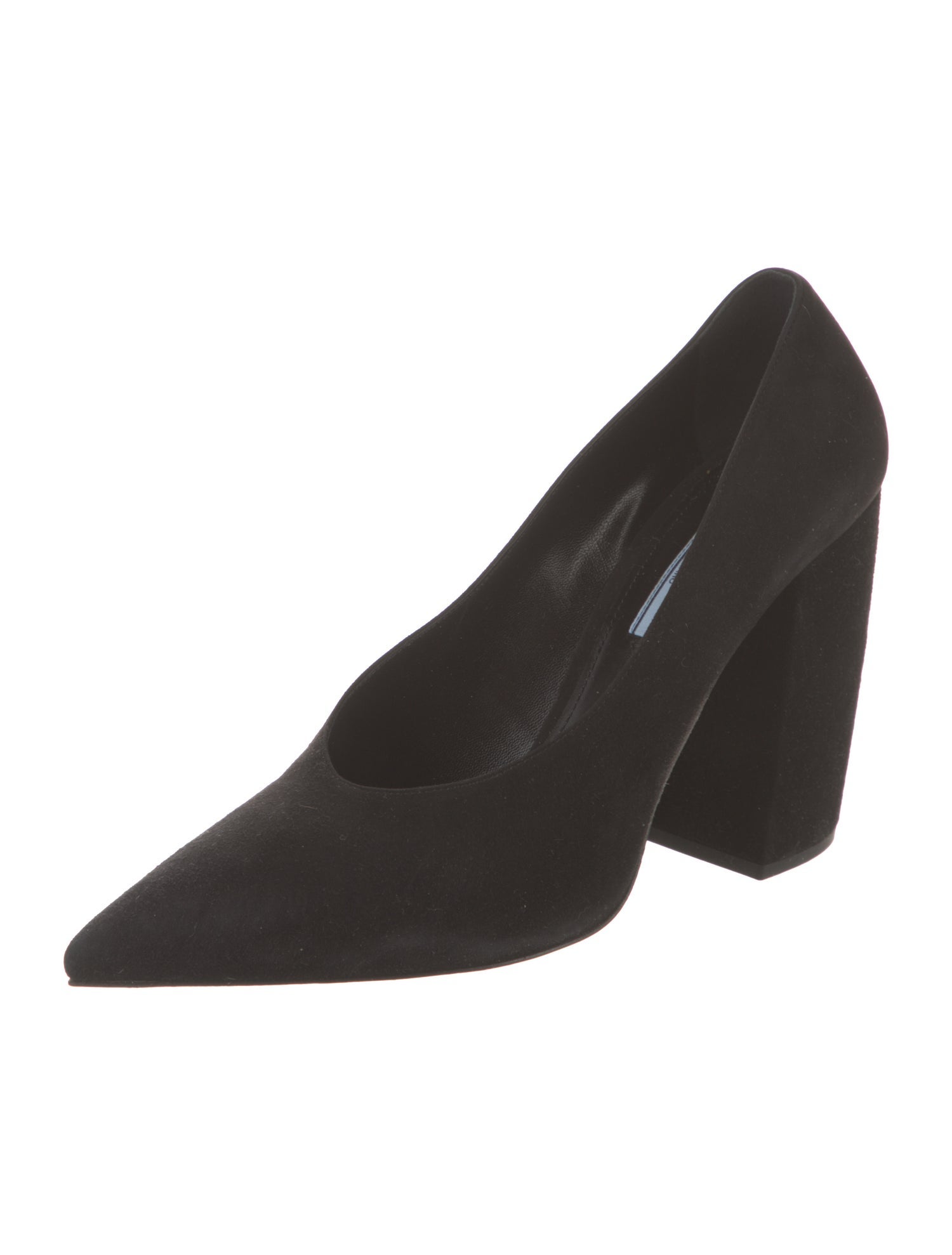 Prada Suede Leather Trim Embellishment Pumps