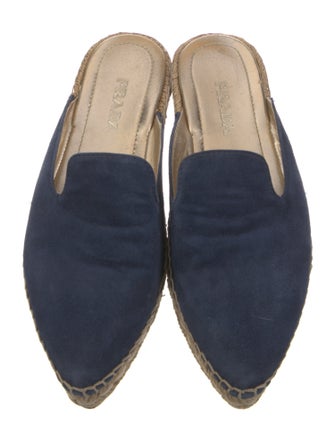 Prada Suede Whipstitch Trim Mules